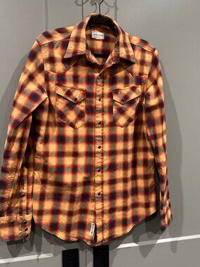 Stetson Pearl Snap Western Long Sleeve Shirt Women’s Size Medium Rust Gray